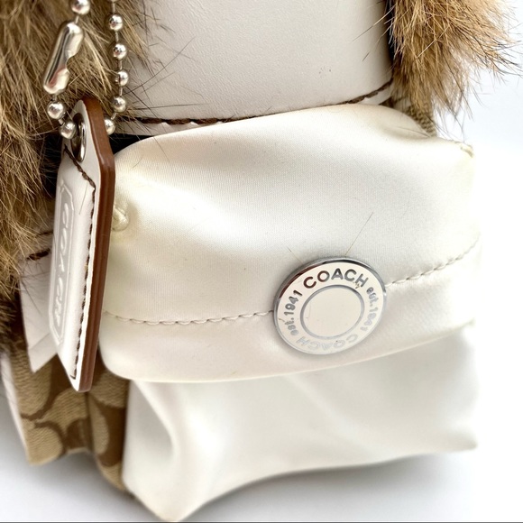 EUC COACH Fur Signature Ski Flap Shoulder Bag - Picture 9 of 16